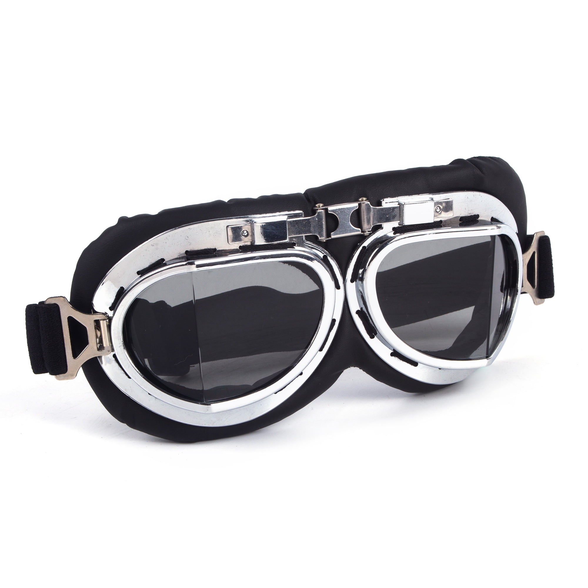 H-MetHlonsy Foldable Retro Motorcycle Goggles Jet Pilot Aviator Cruiser Vintage Moto Biker Cycling Goggles Scooter Glasses